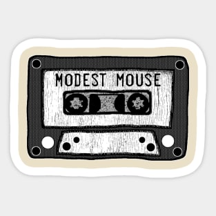 modest mouse cassette black and white Sticker